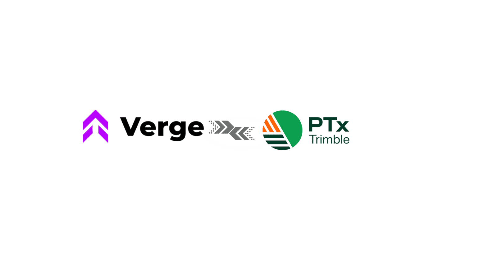 Verge Ag & Trimble logos with arrows denoting sync