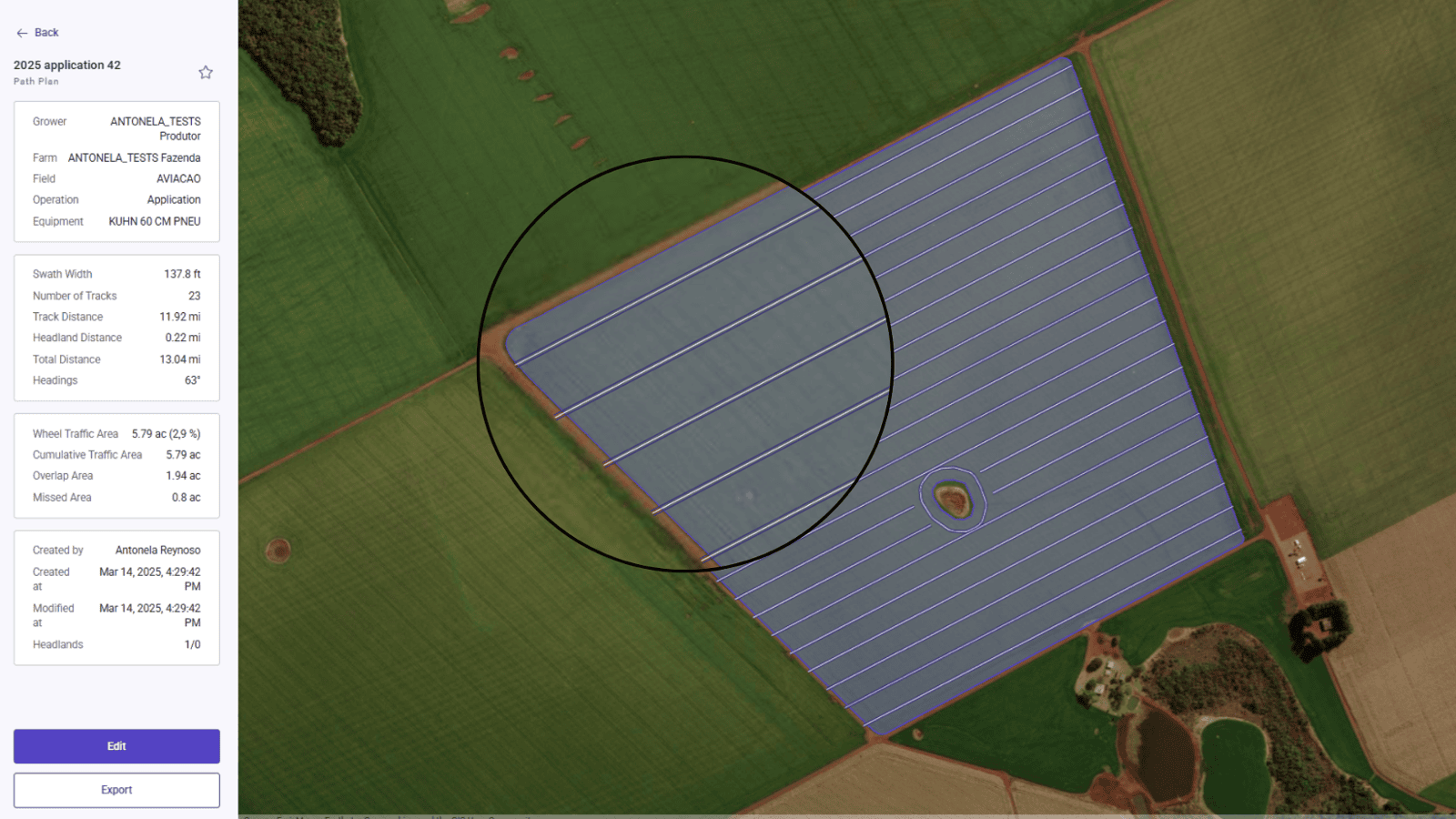 Launch Pad planning interface showing field layout