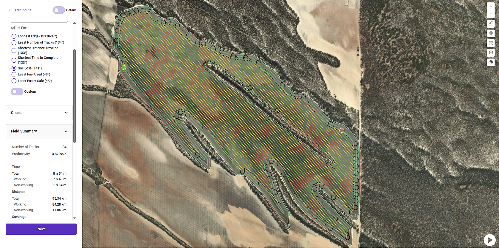 Launch Pad AI Assistant path plan generated to reduce soil erosion