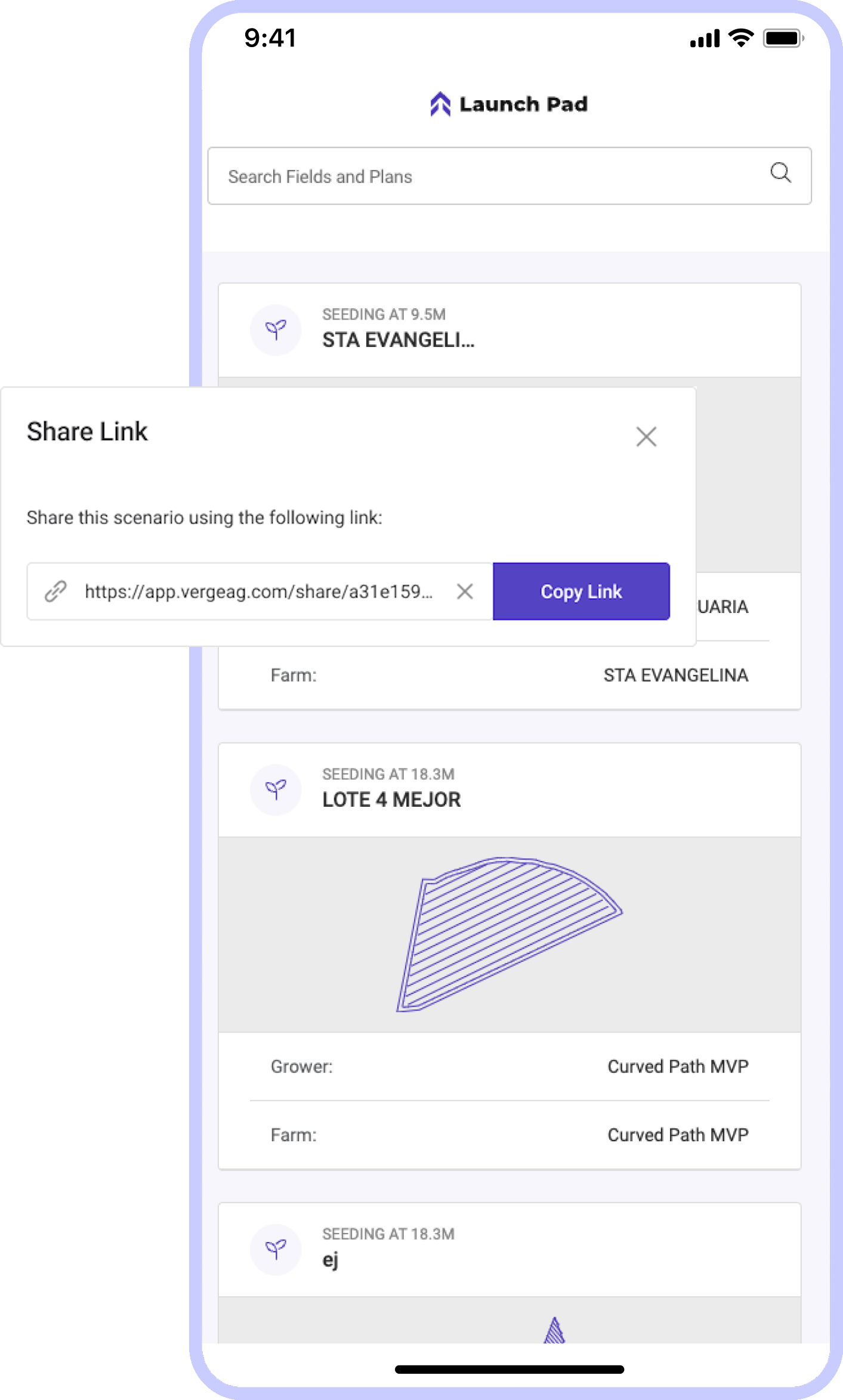 Plan sharing interface with collaboration dialog