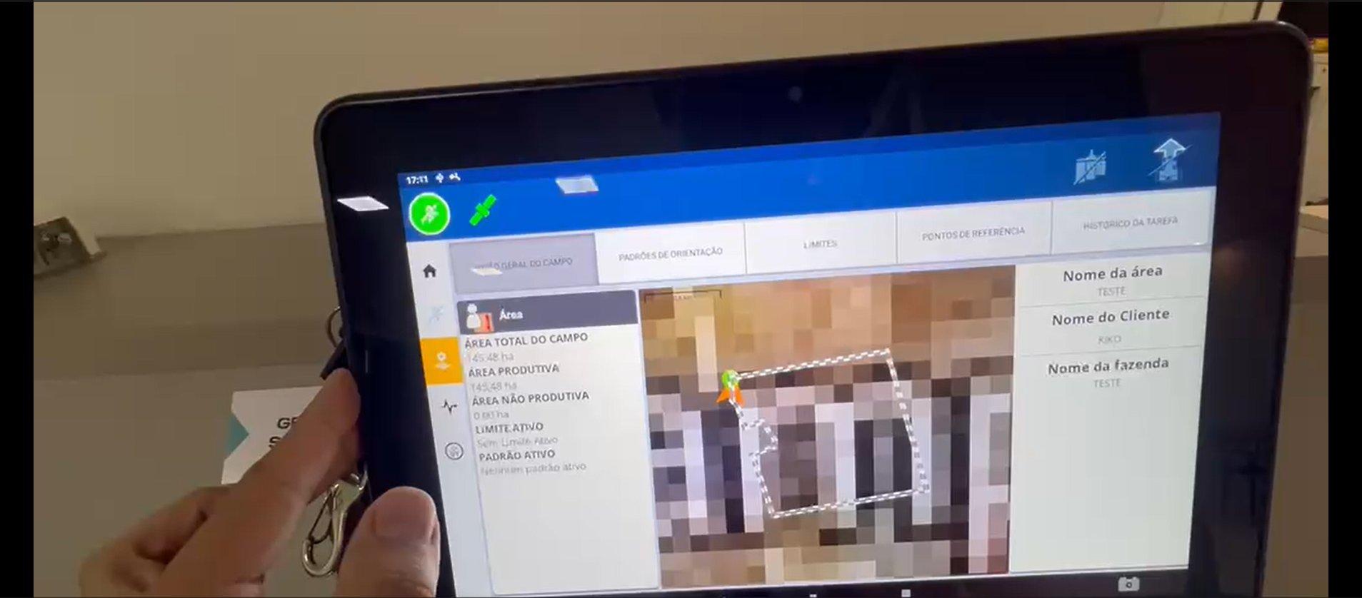 Limite do talhão selecionado exibido no mapa