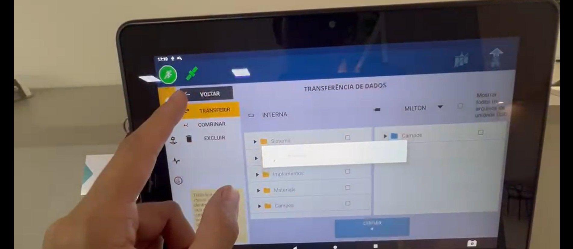 Tocando em Voltar para retornar à tela principal