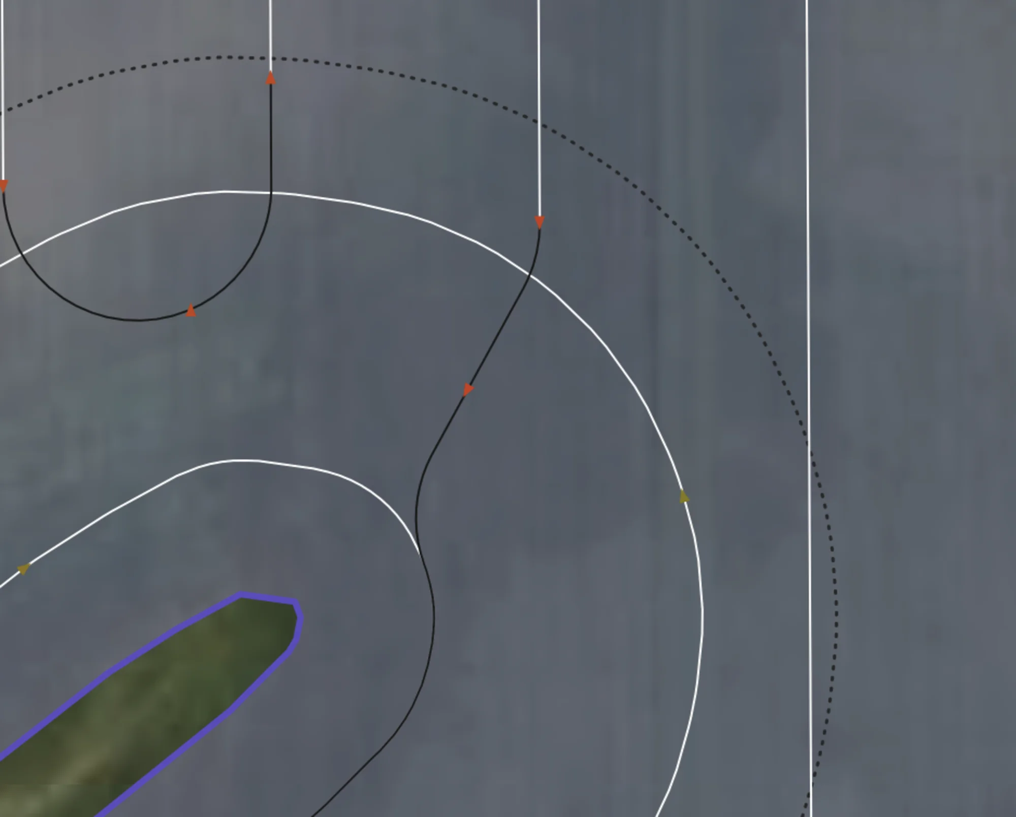 Dubins headland connector visualization